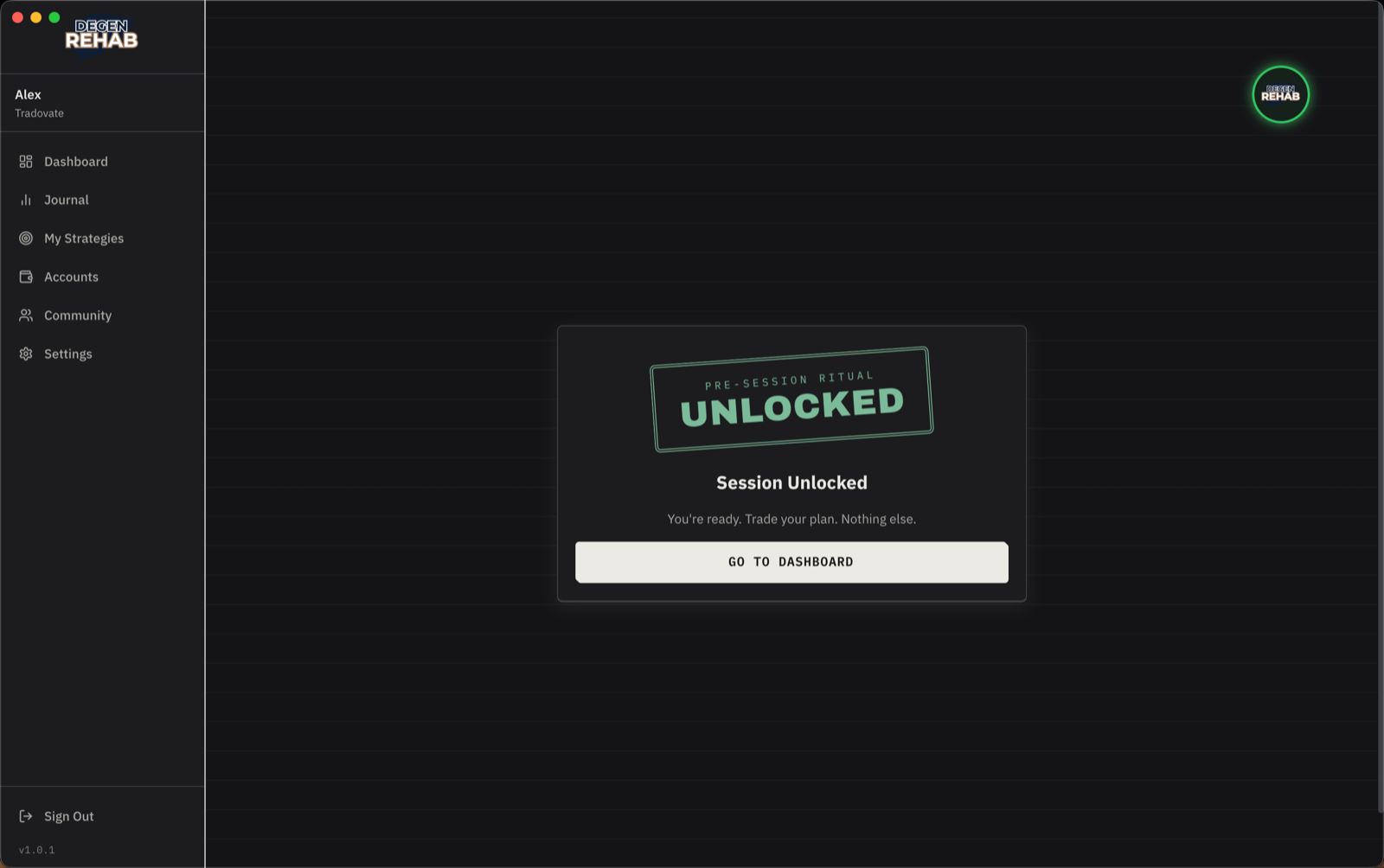 Session unlocked